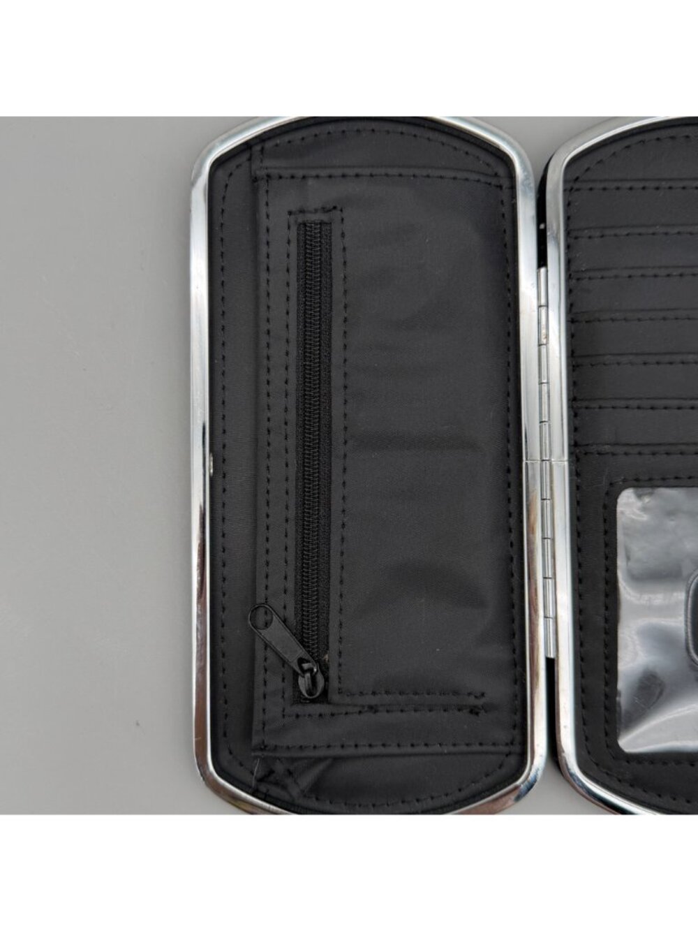 Thirty-One Black Hard Case Wallet White Dot Circle Design Snap Closure Clutch - Picture 8 of 9